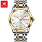 OLEVS Quartz Watch for Men Luxury Diamonds Gold Watch Waterproof Luminous Stainless Steel Business Men's Quartz Watch Mens Watch